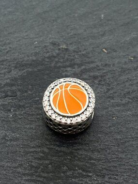 Pandora Engravable Basketball Exclusive Charm Sterling Silver Bead Charm Jewelry